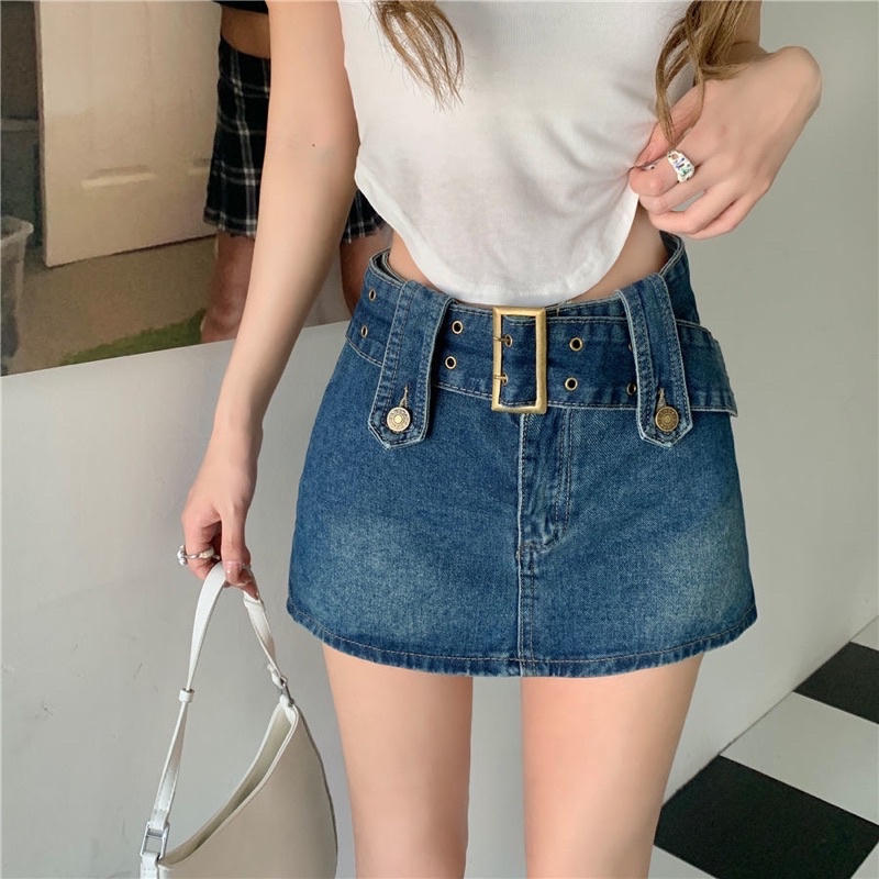 พร้อมส่ง-ราคาถูก-กระโปรงเอวต่ำ-miniskirt-มี5สี-กระโปรงยีนส์สั้น-แฟชั่นยุค-90-น่ารัก-เสื้อราคาถูก