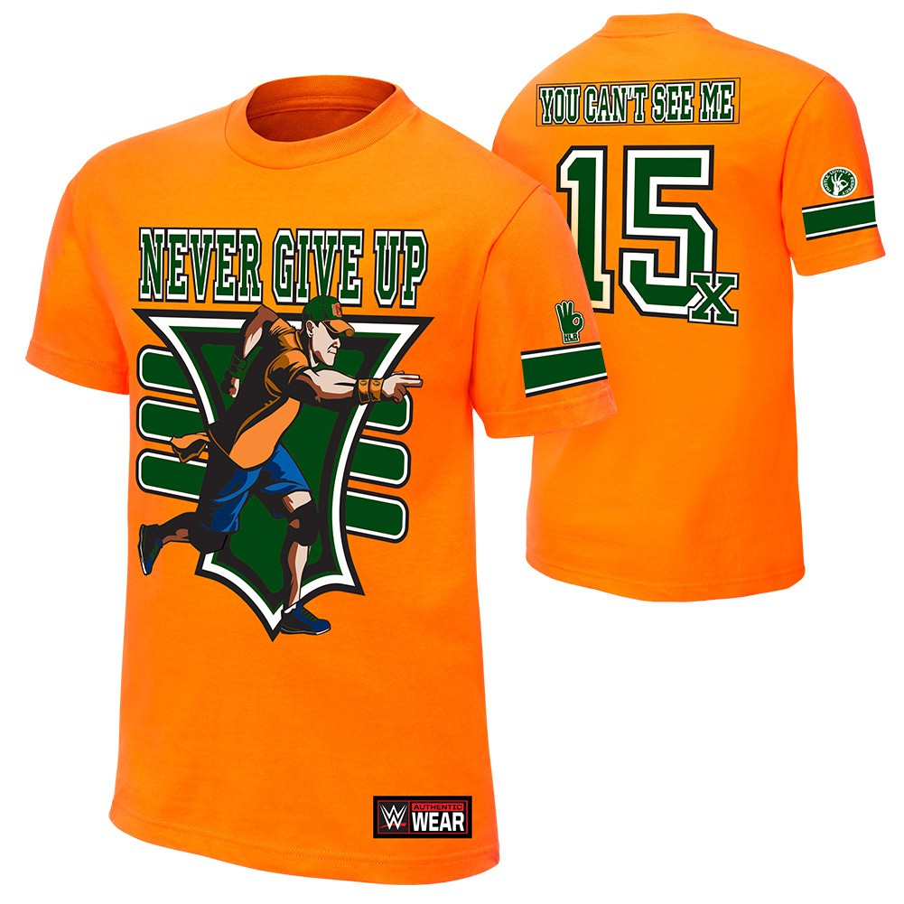 เสื้อยืดผ้าฝ้ายพิมพ์ลายขายดี-john-cena-15x-authentic-t-shirt