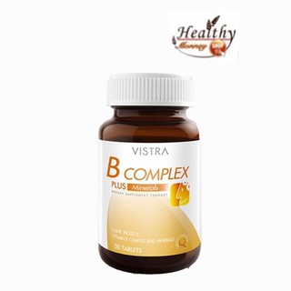 Vistra B-Complex Plus Minerals 30 เม็ด วิตามินบีรวม บำรุงสมอง 1 ขวด ขนาด 30 เม็ด