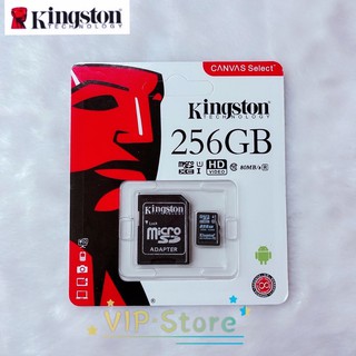 สินค้า [โค้ด FEBINC30 ลด30%] Kingston Memory Card Micro SDHC 256GB คิงส์ตัน เมมโมรี่การ์ด SDCard ใช้กับกล้อง โทรศัพท์ 
