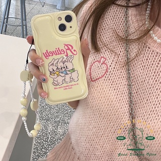 สินค้า เคสโทรศัพท์มือถือ ลายกระต่าย พร้อมสายโซ่คล้อง สไตล์เกาหลี สําหรับ Iphone 13 12 11 Pro Max Mini Xs Max Xr X