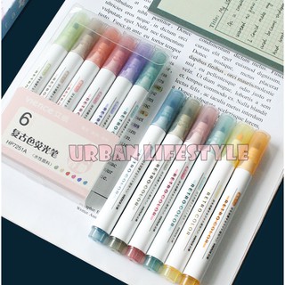 Vience ปากกาไฮไลท์สี Retro color / Morandi color ปากกาเน้นข้อความ ปากกาไฮไลท์ สีพาสเทล ชุด 6 สี ** ลดล้างสต๊อก **
