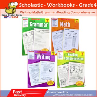 พร้อมส่ง หนังสือแบบฝึกหัด  Scholastic Workbook Grade 4 Scholastic Success with Reading Writing Grammar Math
