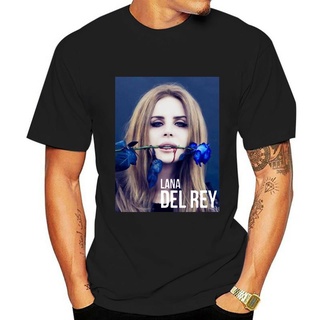 เสื้อยืดผ้าฝ้ายพรีเมี่ยม เสื้อยืด ผ้าฝ้าย พิมพ์ลาย Lana Del Rey สีชมพู สีฟ้า