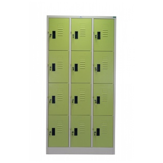  ATMOS ตู้ล็อคเกอร์ 12 ประตู ขนาด 91.4x45.7x183ซม. สีเขียว