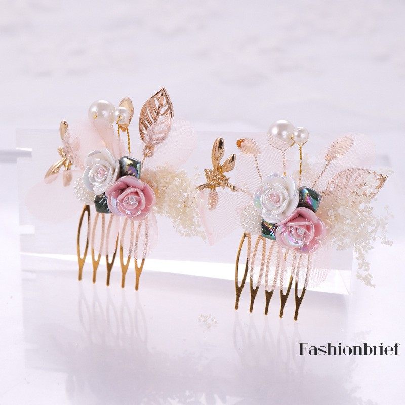 elegant-pink-white-pearl-crystal-hair-comb-gold-leaf-tiara-headpiece-wedding-bride-hair
