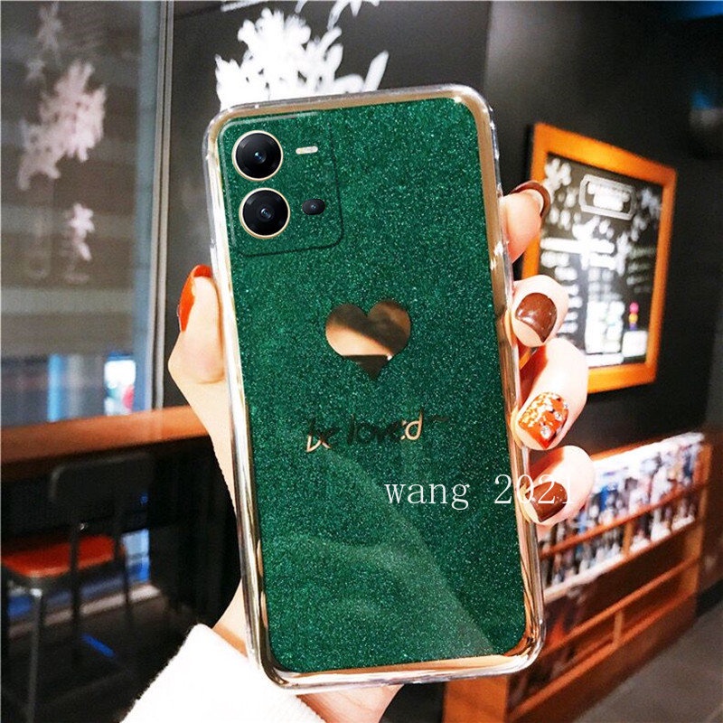 เคส-for-vivo-y16-v25-v25e-v25-pro-5g-y35-2022-y22-y22s-new-casing-plating-heart-shaped-pattern-glitter-shockproof-lens-protection-hard-case-back-cover-เคสโทรศัพท