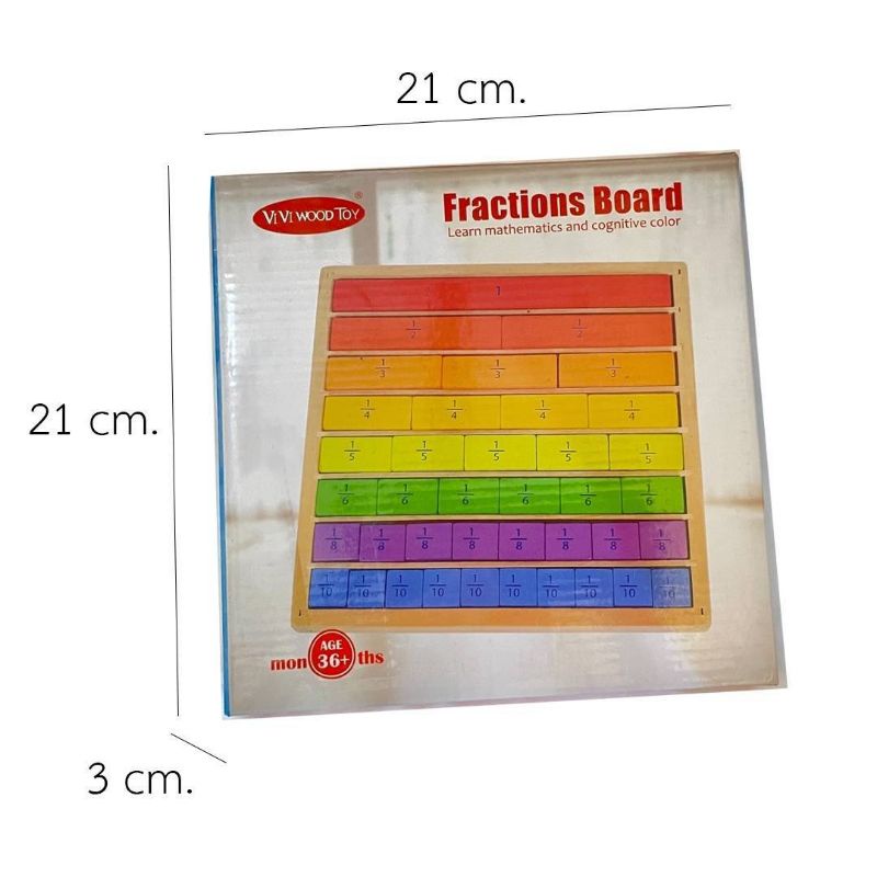 vi-vi-wood-toy-fractions-board-ชุดของเล่นไม้สอนเรื่องเศษส่วนเบื้องต้น