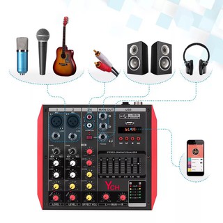 สินค้า มิกเซอร์ D-4 มิกซ์เซอร์ 4 แชลแนล DJ สตูดิโอ KARAOKE Mixer 4-Channel รองรับบลูทูธ USB
