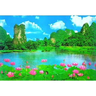 โปสเตอร์ รูปถ่าย ทะเลสาบ บึง ดอกบัว วิว ธรรมชาติ Landscapes Nature POSTER 24”x35” นิ้ว Lagoon Mountain Swamp Lotus