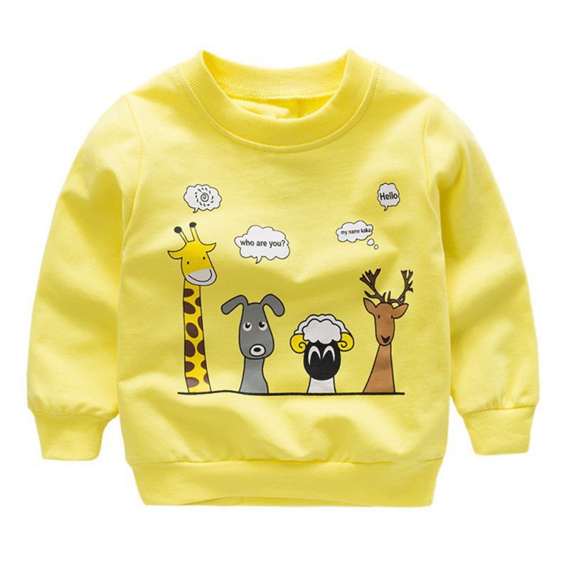 เสื้อกันหนาว-แขนยาว-พิมพ์ลายการ์ตูนสัตว์โลก-สำหรับเด็ก