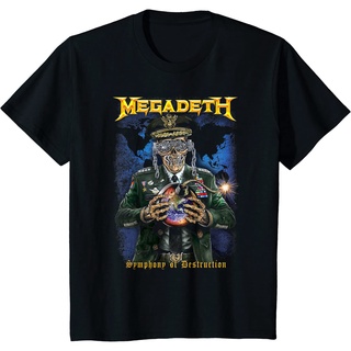 เสื้อยืดอินเทรนด์ผู้ชายอินเทรนด์ผู้หญิงเสื้อยืด คอกลม ผ้าฝ้าย พิมพ์ลาย Megadeth – Vic Earth Bomb แฟชั่นฤดูร้อน สําหรับผู