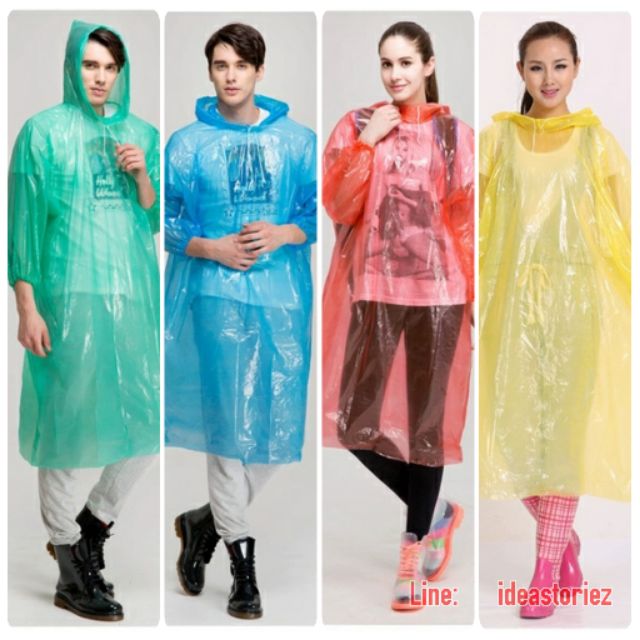 เสื้อกันฝนใช้แล้วทิ้ง แขนจั๊ม ขายส่งยกโหล12ตัว มีพร้อมส่ง มีฟรีไซส์ปกติ  และฟรีไซส์ใหญ่พิเศษ | Shopee Thailand