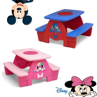 🇺🇸 โต๊ะ เก้าอี้ปิคนิคเด็ก 4ที่นั่ง พร้อมถาดใส่ของและที่วางแก้วในตัว Disney Mickey Mouse 4 Seat Activity Picnic Table