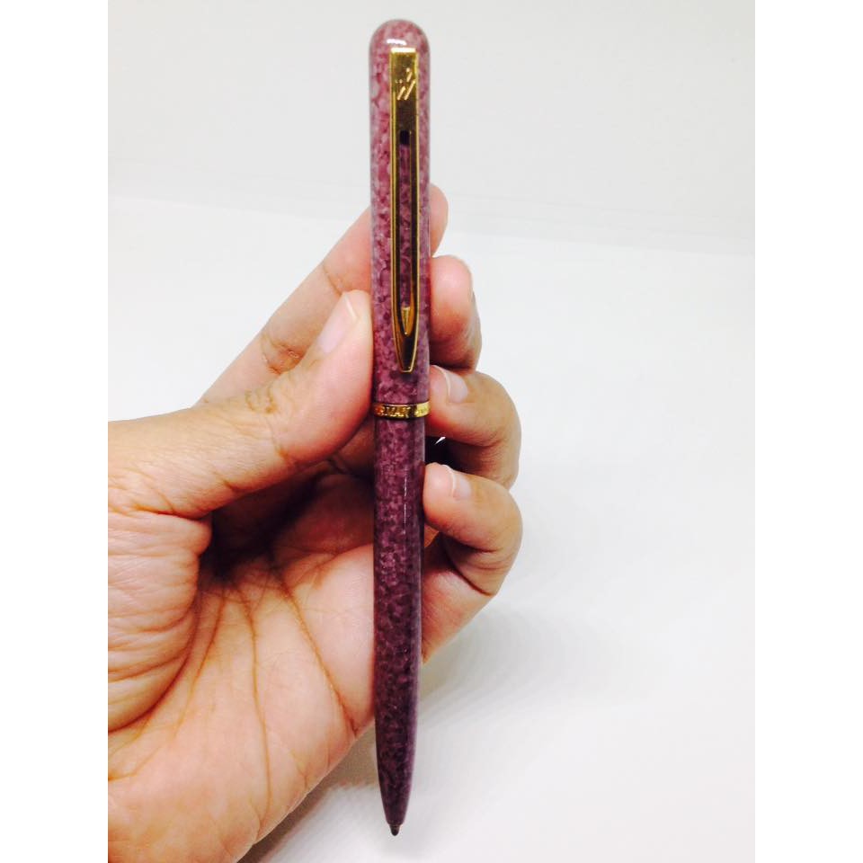 ปากกาลูกลื่น-waterman-made-in-france-ลายหินอ่อนแหนบสีทอง-มือสอง