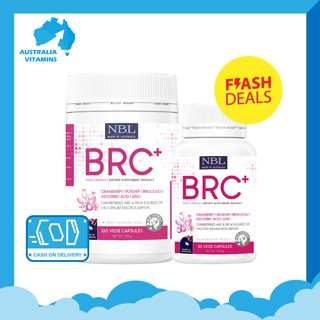 สินค้า วิตามินผิว BRC+ Vege Capsules (30/120 แคปซูล) วิตามินซี วิตามินผิว กูลต้าจากบร็อคโคลี่ เพื่อผิวขาวใส ลดสิว ฝ้า กระ จากประเทศออสเตรเลีย