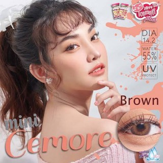 💖 Kitty Kawaii ๑ mini Cemore สายตา -00 ถึง -1000 brown gray Contactlens  บิ๊กอาย คอนแทคเลนส์ ราคาถูก แถมตลับฟรี