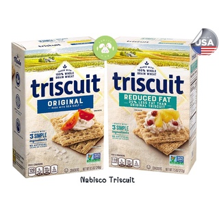 ภาพขนาดย่อสินค้าTriscuit Original / Triscuit Reduced Fat crackers 212g.ทริสกิต แครกเกอร์ ขนมปังอบกรอบ 100% Whole Grain Wheat Baked
