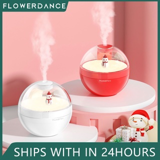 [Christmas Series] 220Ml Home Air Humidifier Diffuser Purifier Aromatherapy Car Humidifier Led Light Essential Oil Spaceman Ball Shape Mini Humidifier Flowerdance