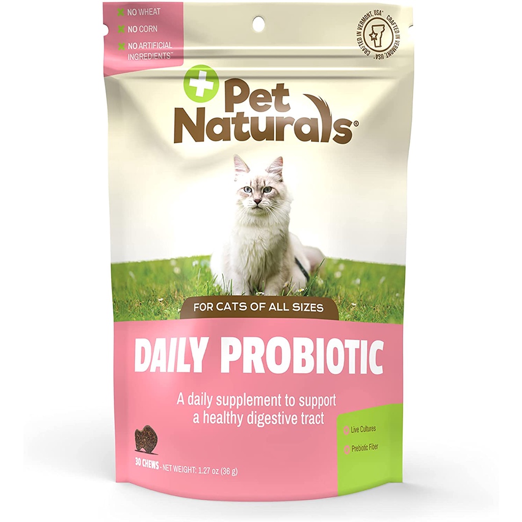 Pet naturals Probiotic Cat [Exp.08/2025] อาหารเสริมแมว ปรับสมดุลลำไส้