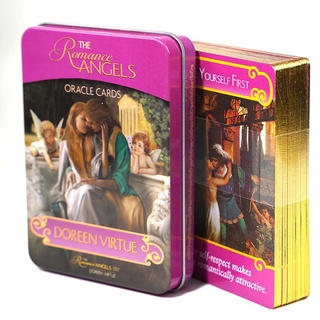 สินค้า การ์ดเกม The Romance Angels Oracle Iron Box ขนาด 10x6.3 ซม. ขอบสีทอง