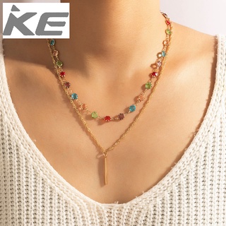 Summer Anklet Color Rhinestone Long Simple One-word Necklace Women for girls for women low pri