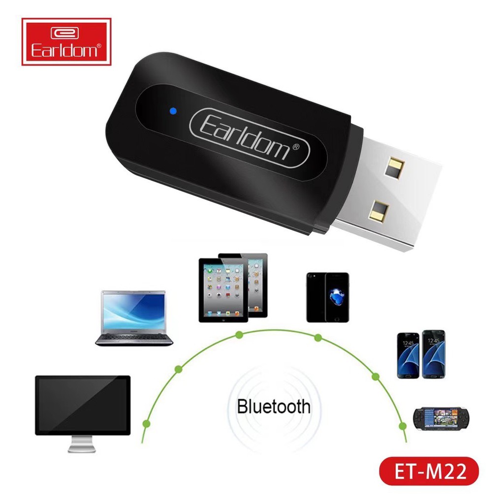 ภาพหน้าปกสินค้าEarldom ET-M72 ET-M22 ตัวรับสัญญาณ USB Bluetooth กะทัดรัดเพื่อง่ายต่อการพกพาไปกับคุณสําหรับการใช้งานทุกที่ทันสมัย จากร้าน yxgadget บน Shopee