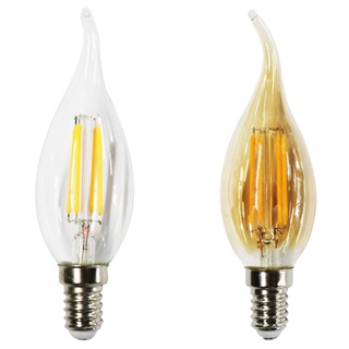 หลอดไฟ LED FILAMENT Tail CF35 ขั้วE14 4วัตต์ แสงสีเหลือง(Warm White) หลอดใส,หลอดสีชา