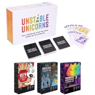 Unstable Unicorns Card Board Game Strategic Game Expansion NSFW Rainbow Dragons Family Party