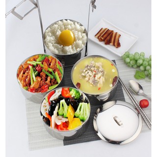 ปิ่นโตสเเตนเลส ปิ่นโต สเตนเลส ขนาด 14 ซม. 4 ชั้น Stainless Steel Ware, Food Carrier