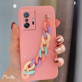 เคสโทรศัพท์ Xiaomi Mi 11T / Mi 11T Pro / Mi 10T / Mi 10T Pro Rainbow Bracelet Casing Skin Feel TPU Silicone Softcase Simple Color Back Cover เคส Mi11T Pro Phone Case
