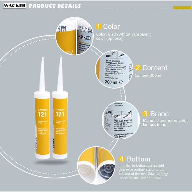 wacker-หลอดใหญ่-300ml-ซิลิโคน-แท้-กาวติดตู้ปลา-กาวติดกระจก-ซ่อมตู้ปลา-ซ่อมน้ำรั่วซึม-กาวแนวกันซึม-silicone-sealant