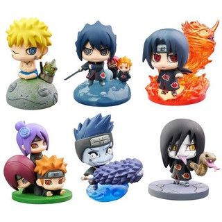 2018 ใหม่ ฟิกเกอร์นารูโตะ Sasuke Uzumaki Kakashi Gaara 6 ชิ้น/ชุด