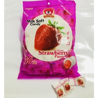 milk soft candy (ลูกอมเคี้ยวหนึบ) ตราบิสคีโอ 100เม็ด ขนาด380กรัม