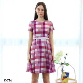 AMILA Dress AM-D796 Cotton ด๊อบบี้ แขนสั้น FS20230619