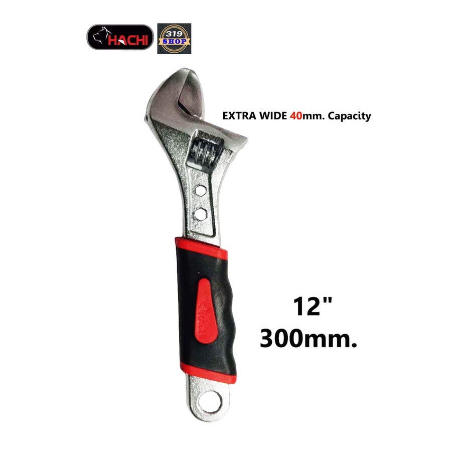 ประแจเลื่อนด้ามหุ้มยาง-hachi-ขนาด-12-นิ้ว-adjustable-wrench