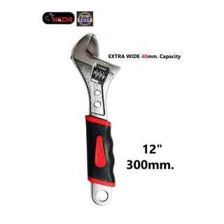 ประแจเลื่อนด้ามหุ้มยาง HACHI ขนาด 12 นิ้ว Adjustable Wrench