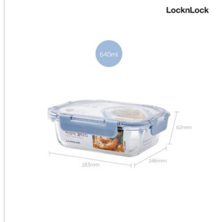 LocknLock กล่องแก้วถนอมอาหารฝาใส Tritan Cap Glass ขนาด 640 ml.