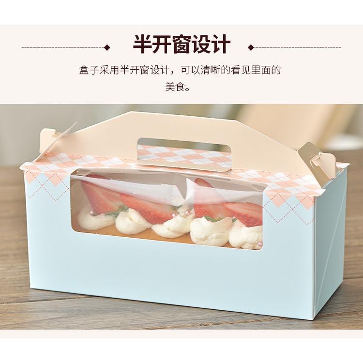 bkk-home-กล่องคัพเค้ก-กล่องขนม-กล่องกระดาษ-สีชมพู-พร้อมหน้าต่าง-มีหูจับ-ฐานรอง-แบบถาด-ขนาด-24x9x10ซม-แพ๊คละ10-bkkhome