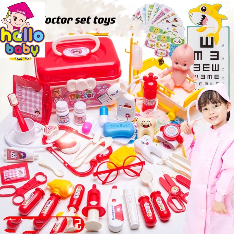ภาพหน้าปกสินค้าพร้อมส่ง ของเล่นเด็กพัฒนาการของเล่นเด็กคุณหมอจำนวน33ชิ้น ของเล่นชุดหมอ อุปกรณ์พยาบาล baby doctor set toys