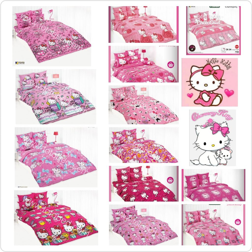 ลิขสิทธิ์แท้-hello-kitty-ชาร์มมี่-คิตตี้-ผ้าปูที่นอน-รวมผ้านวม-3-5-5-6-ฟุต-toto-ชุดเครื่องนอนtoto-โตโต้-ลายcharmmy