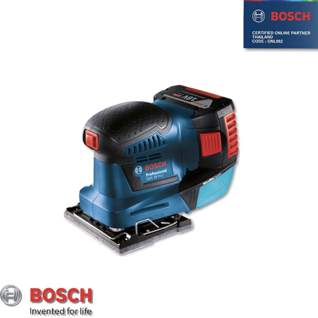 bosch-gss-18v-10-เครื่องขัดกระดาษทรายสั่น-ไม่รวมแบต-มาพร้อมชุดเก็บฝุ่น-อุปกรณ์เสริม-10-ชิ้น-เครื่องขัดไร้สาย