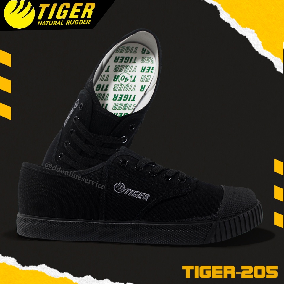 tiger-รองเท้าผ้าใบนักเรียนชาย-ผ้าใบพื้นฟุตซอล-รองเท้าผ้าใบนักเรียนแบบผูกเชือก-รองเท้าพละ-รุ่น-205tiger