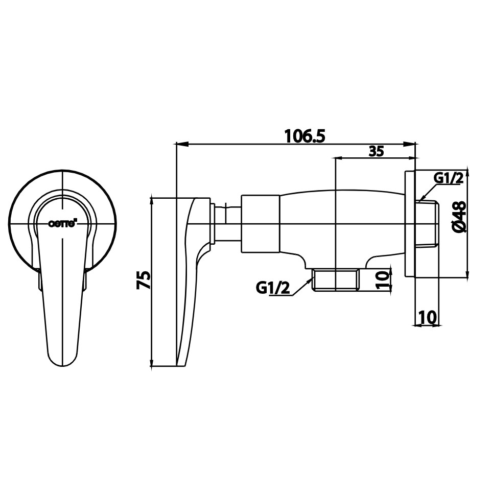 01-06-cotto-ct1251-hm-วาล์วเปิด-ปิดน้ำสำหรับฝักบัว-รุ่น-candle-ct1251