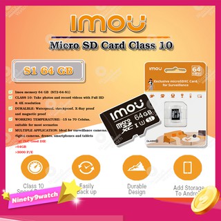 imou Micro SD Card S1 64GB ความเร็วสูง Class10