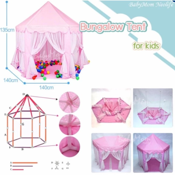 princess-castle-play-tent-เต้นท์เด็ก-กระโจม-ประสาท-จำลองน่ารัก-ใช้ได้ทั้งกลางแจ้ง-และ-ภายใน