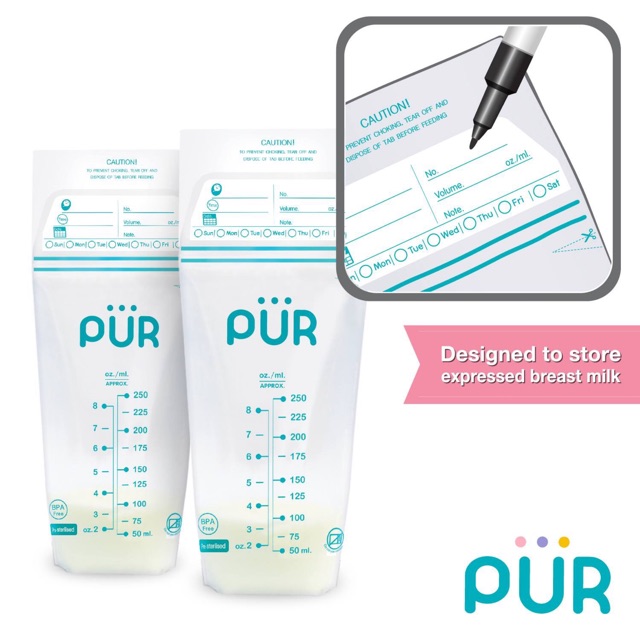 pur-ถุงเก็บน้ำนม-milk-storage-bag-1-กล่อง-40-ชิ้น