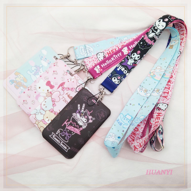 ที่ใส่บัตร Hello Kitty น่ารัก, เชือกเส้นเล็กคอ Sanrio, ป้ายชื่อป้าย ID ...