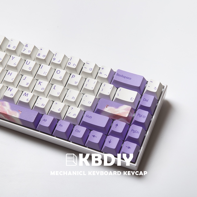 KBDiy Cherry Profile 139 Keys/Set PBT Keycaps Anime White Purple Keycap ...