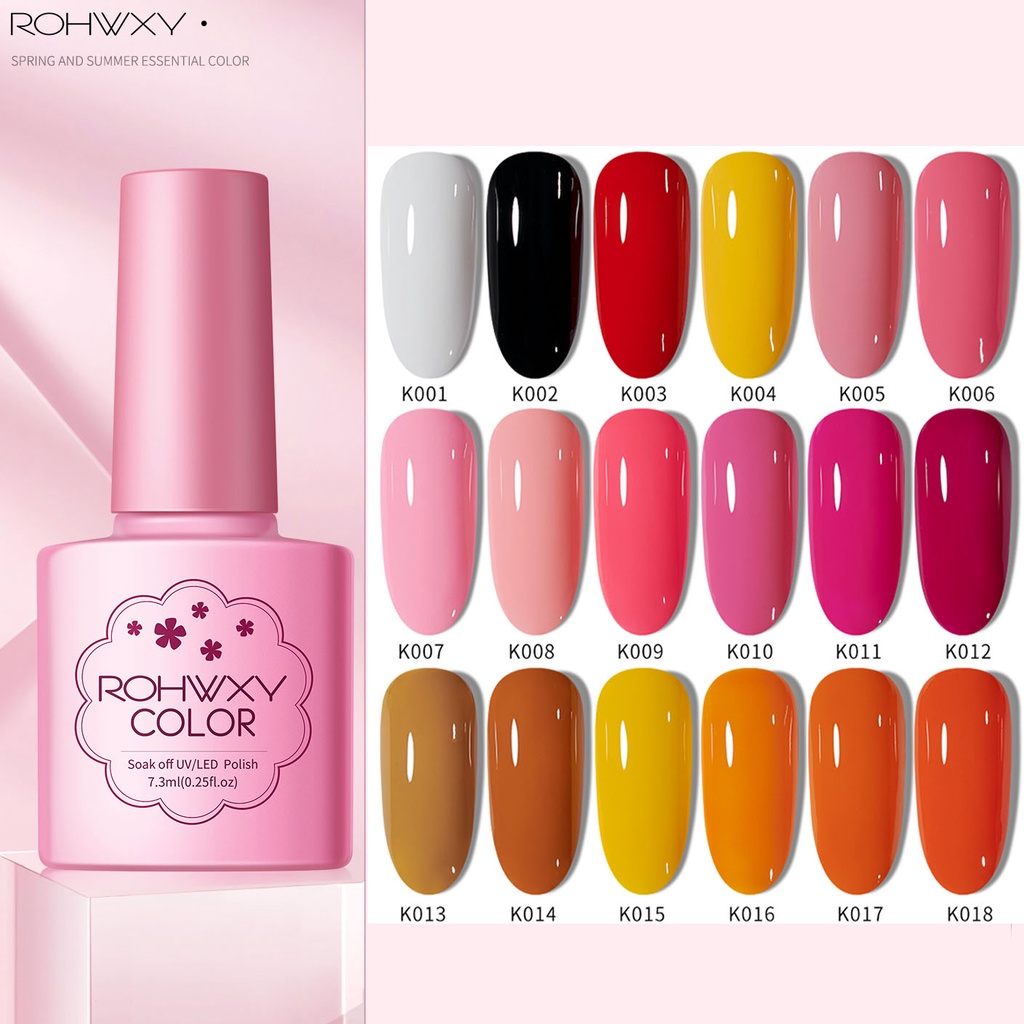 ภาพหน้าปกสินค้า138สี ROHWXY K001-018 สีเจล nail gel polish เจลทาเล็บ สีทาเล็บเจล (สีเบจ) เนื้อแน่น ใช้กับเครื่อง UV/LED